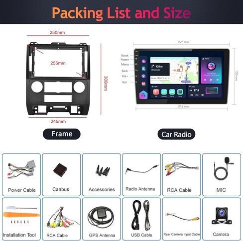 8 Core 8G+128G Car Radio Stereo for Ford Escape/Ford Kuga/Mazda Tribute 2007-2012 with Wireless CarPlay Android Auto/9" 1280 * 720P IPS Touchscreen/AM/FM/BT 5.0/GPS/WiFi/4G/DSP/46 EQ/Backup Camera in Saudi Arabia