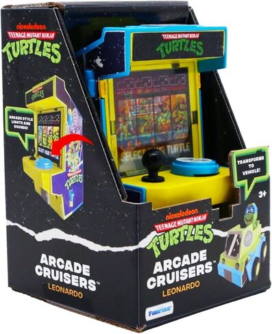 Teenage Mutant Ninja Turtles Arcade Cruisers Leonardo Edition ، خزانة 2-in-1 الممرات لتحويل السيارة مع الأضواء والأصوات وشاشة عرضية مزدوجة الشاشة in Saudi Arabia