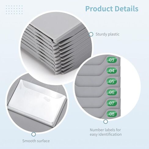 10-Slot Time Card Rack With Retractable Design, Attendance Card Wall Holder With Number Labels 01-10, Easy To Hang And Organize in Saudi Arabia