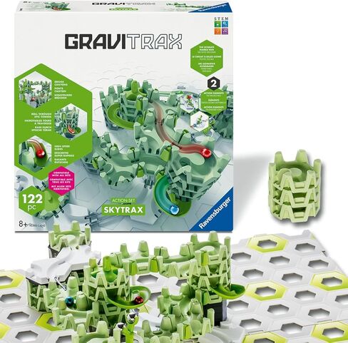 Ravensburger Gravitrax Action Set SkyTrax | نظام تشغيل الرخام المبتكرة | لعبة الرخام والبناء لأعمار 8+ ، متوافقة مع جميع منتجات Gravitrax in Saudi Arabia