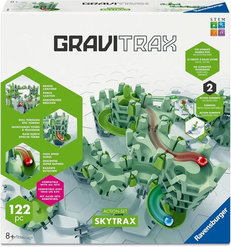 Ravensburger Gravitrax Action Set SkyTrax | نظام تشغيل الرخام المبتكرة | لعبة الرخام والبناء لأعمار 8+ ، متوافقة مع جميع منتجات Gravitrax in Saudi Arabia
