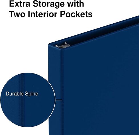 Staples 1/2-inch 3-Ring Non-View Binders, Navy, 3/Pack (ST26648-CCVS) in Saudi Arabia