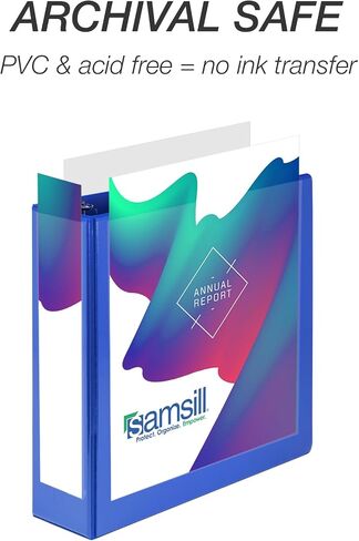 Samsill 3 Inch 3 Ring Binders, Made in USA, Economy Round Ring, Clear View Cover, 550 Sheet Capacity - for School, Home, Office - Blue, 12 Pack in Saudi Arabia