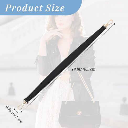 Leather Purse Strap Handle Replacement 18 Inch Shoulder Strap for Bags with Swivel Clasps for Handbag, Crossbody Bag in Saudi Arabia