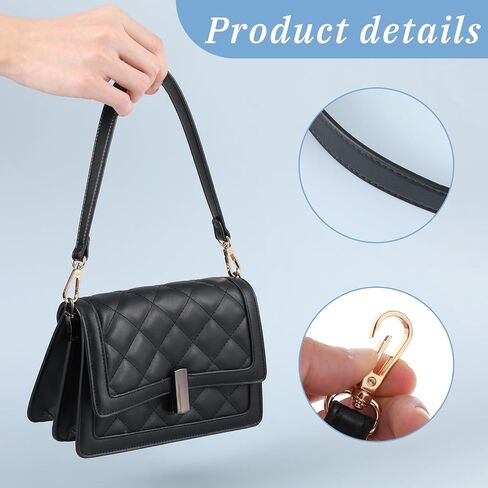 Leather Purse Strap Handle Replacement 18 Inch Shoulder Strap for Bags with Swivel Clasps for Handbag, Crossbody Bag in Saudi Arabia