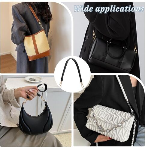 Leather Purse Strap Handle Replacement 18 Inch Shoulder Strap for Bags with Swivel Clasps for Handbag, Crossbody Bag in Saudi Arabia