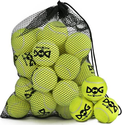 Small Tennis Balls for Dogs - 20 Pack Squeaky Dog Balls Toys with Mesh Bag, SGS Certified, Durable Non-Toxic, Built in Squeaker, Small Breeds in Kuwait