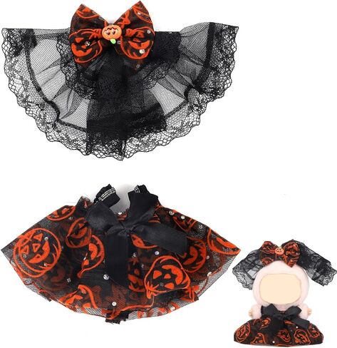 Doll Halloween Cloths ، Doll Pumpkin Skirt مجموعة تنورة لطيفة وملحقات ملابس الملابس ملحقات للعب 6.69 بوصة (لا لعبة) in Saudi Arabia