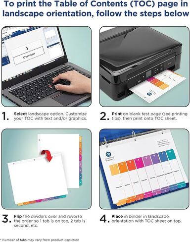Customizable TOC Ready Index Multicolor Tab Dividers, 31-Tab, 1 to 31, 11 x 8.5, White, Traditional Color Tabs, 1 Set in Saudi Arabia