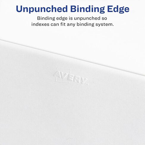 Avery Legal Exhibit Tab Dividers, Tab Title: 13, White, Letter, 25/Pack (11923) in Saudi Arabia