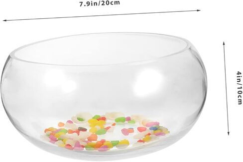 Sosoport 1set Decorative Glass Bowl with Gravel Round Fish Tank for Home Office Shop Premium Transparent Material for Vibrant Aquascaping for and Aquatic Plants in Saudi Arabia