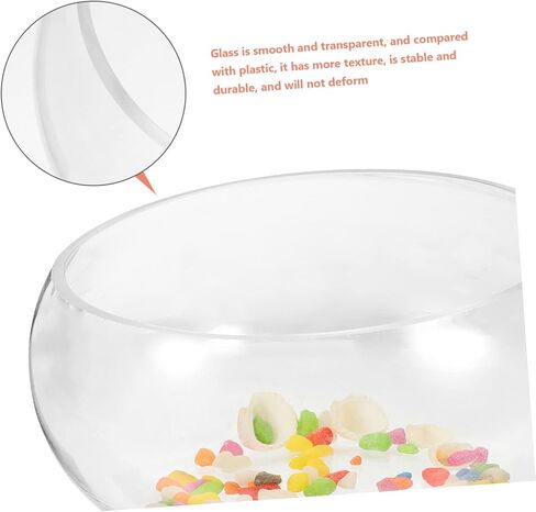 Sosoport 1set Decorative Glass Bowl with Gravel Round Fish Tank for Home Office Shop Premium Transparent Material for Vibrant Aquascaping for and Aquatic Plants in Saudi Arabia
