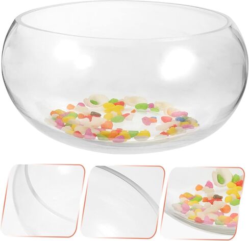 Sosoport 1set Decorative Glass Bowl with Gravel Round Fish Tank for Home Office Shop Premium Transparent Material for Vibrant Aquascaping for and Aquatic Plants in Saudi Arabia