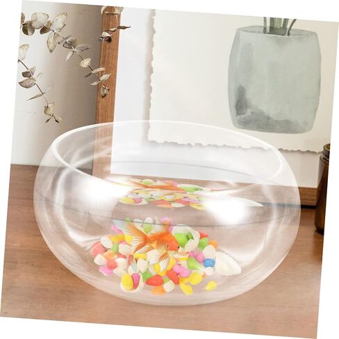 Sosoport 1set Decorative Glass Bowl with Gravel Round Fish Tank for Home Office Shop Premium Transparent Material for Vibrant Aquascaping for and Aquatic Plants in Saudi Arabia