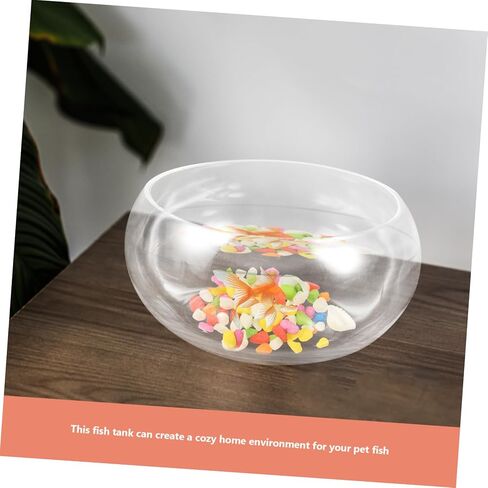 Sosoport 1set Decorative Glass Bowl with Gravel Round Fish Tank for Home Office Shop Premium Transparent Material for Vibrant Aquascaping for and Aquatic Plants in Saudi Arabia