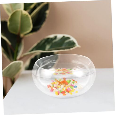 Sosoport 1set Decorative Glass Bowl with Gravel Round Fish Tank for Home Office Shop Premium Transparent Material for Vibrant Aquascaping for and Aquatic Plants in Saudi Arabia
