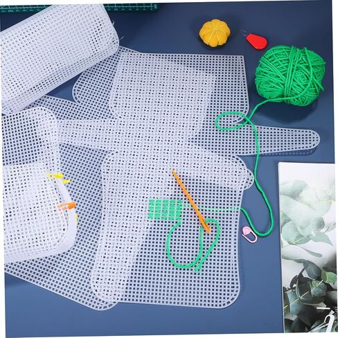AUTSUPPL 4pcs Mesh Canvas Sheets Needle Mesh Sheets for Quilting Crafting Knitting Embroidery Squares in Kuwait