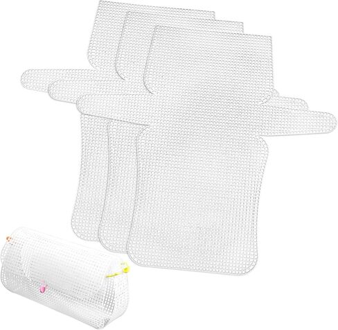 Uonlytech 4pcs Embroidery Squares Mesh Embroidery Backing Plastic Mesh Sheets Craft Sewing Sheets Crochet Knitting in Saudi Arabia