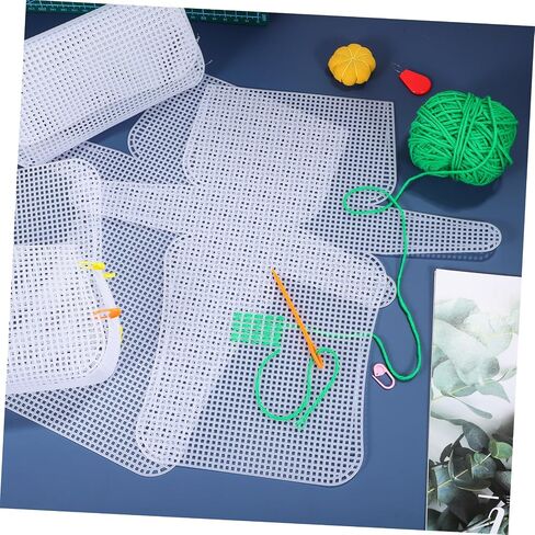 Uonlytech 4pcs Embroidery Squares Mesh Embroidery Backing Plastic Mesh Sheets Craft Sewing Sheets Crochet Knitting in Saudi Arabia