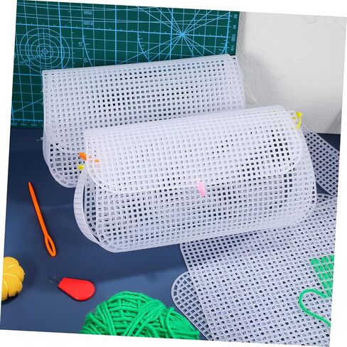 Uonlytech 4pcs Embroidery Squares Mesh Embroidery Backing Plastic Mesh Sheets Craft Sewing Sheets Crochet Knitting in Saudi Arabia
