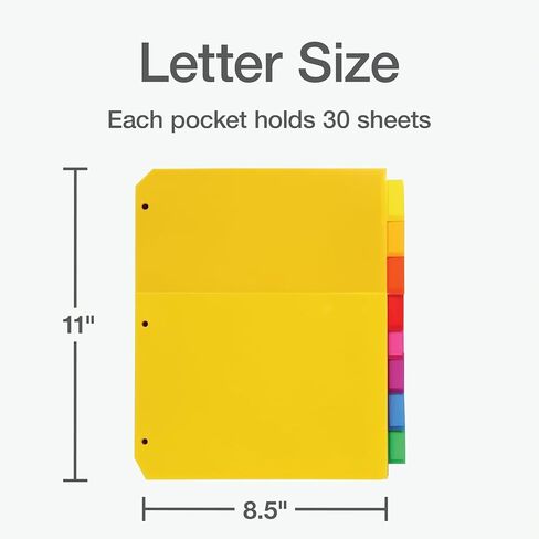 Oxford Plastic Binder Dividers, 8 Tab (Insertable Tab, 1 Set) in Saudi Arabia