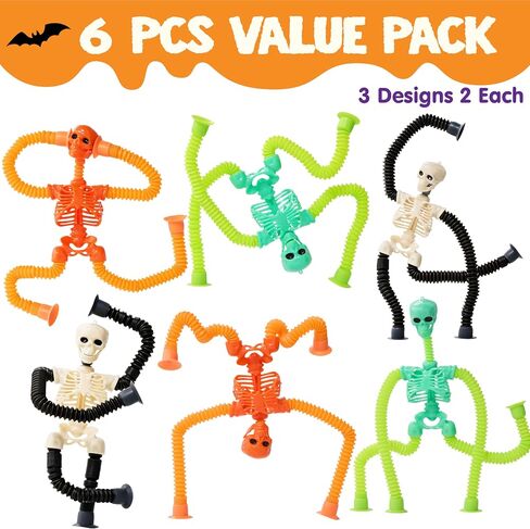 Joyin 6 PCS Halloween Pop Sensory Tube Tube Stready ، Glow in the Dark Fidget Toys for Halloween Party Tavor Goodie Bag Fillers ، Truff Telescopic Cup Cup Toys For Kids Gift in Saudi Arabia
