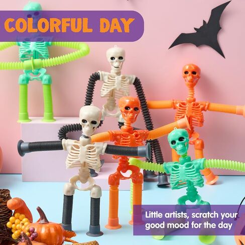 Joyin 6 PCS Halloween Pop Sensory Tube Tube Stready ، Glow in the Dark Fidget Toys for Halloween Party Tavor Goodie Bag Fillers ، Truff Telescopic Cup Cup Toys For Kids Gift in Saudi Arabia