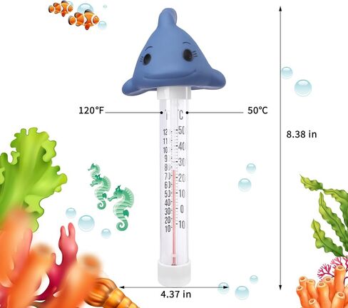 MUMTOP Floating Pool Thermometer, Large Number Easy Read Water Thermometer with String for Indoor Outdoor Swimming Pools, Spas, Hot Tubs and Ice Bath(Fish) in Saudi Arabia