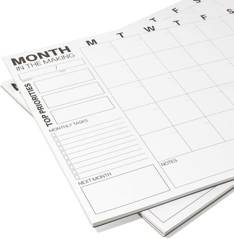 Undated Monthly Desk Pad Planner by Sorted Mind Co - 24 Tear-Off Sheets A3 Size - Premium Daily Planner for Students, Office & Home Organization - Time Blocking Productivity Pad in Saudi Arabia
