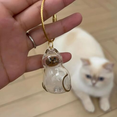 Pet Fur Memorial Keychain-Transparent cat Hair Keychain,Pendant for Cat & Dog Hair Collection -Animal Lovers Keepsake Gift in Saudi Arabia
