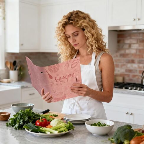 Recipe Binder, Recipe Book Binder with Plastic Sleeves, Blank Recipe Card Book to Write in Your Own Recipes (4" x 6" Recipe Cards & Category Tab) (Pink) in Kuwait