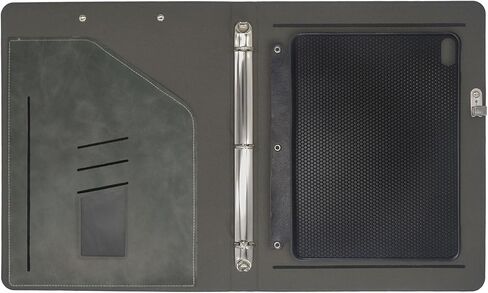 Tablet Binder Portfolio Case with Clipboard Folio Cover, 3-Ring Binder Padfolio Organizer Folder with Removable Tablet Holder, Compatible with iPad Mini (A17 Pro)/ iPad Mini 6th, Gray in Kuwait