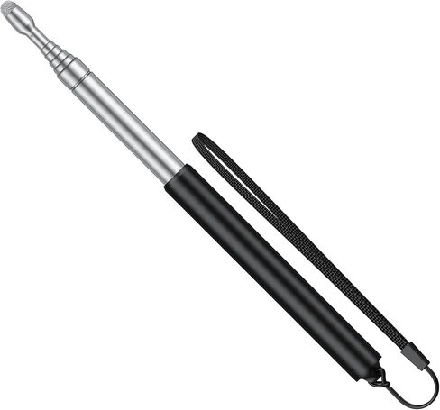 Uniclife Telescopic Stylus Pen for Touchscreens, Telescopic Teachers Pointer with Stylus & Lanyard, Retractable Teacher Pointer Stick for Classroom, Extendable Whiteboard Pointer, up to 39.3" (Black) in Saudi Arabia