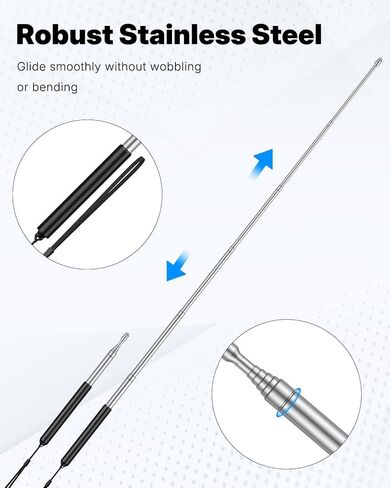 Uniclife Telescopic Stylus Pen for Touchscreens, Telescopic Teachers Pointer with Stylus & Lanyard, Retractable Teacher Pointer Stick for Classroom, Extendable Whiteboard Pointer, up to 39.3" (Black) in Saudi Arabia