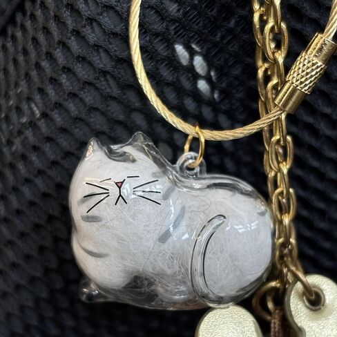 Pet Fur Memorial Keychain-Transparent cat Hair Keychain,Pendant for Cat & Dog Hair Collection -Animal Lovers Keepsake Gift in Saudi Arabia