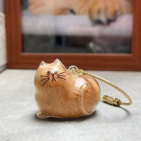 Pet Fur Memorial Keychain-Transparent cat Hair Keychain,Pendant for Cat & Dog Hair Collection -Animal Lovers Keepsake Gift in Saudi Arabia