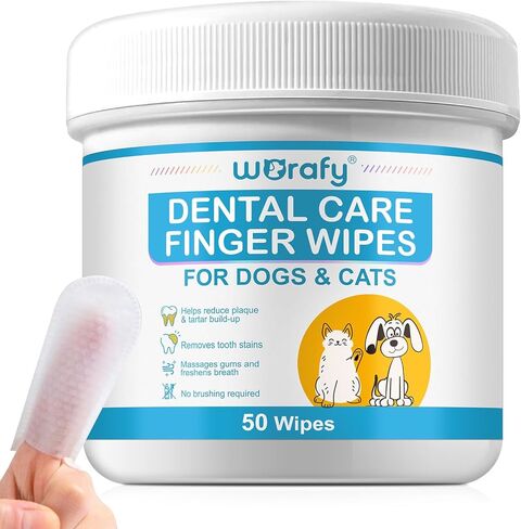 مناديل إصبع الأسنان للحيوانات الأليفة للكلاب - أذن الكلب مناديل ، مناديل أصابع تنظيف الأسنان للحيوانات الأليفة للقطار ، 50 ٪ in Kuwait