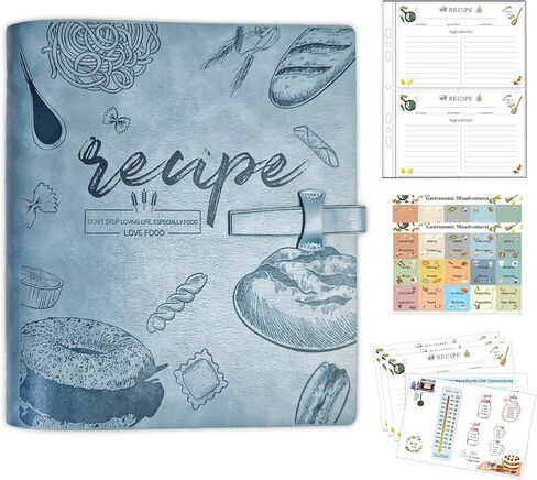 Recipe Binder, Recipe Book Binder with Plastic Sleeves, Blank Recipe Card Book to Write in Your Own Recipes (4" x 6" Recipe Cards & Category Tab) (Pink) in Kuwait