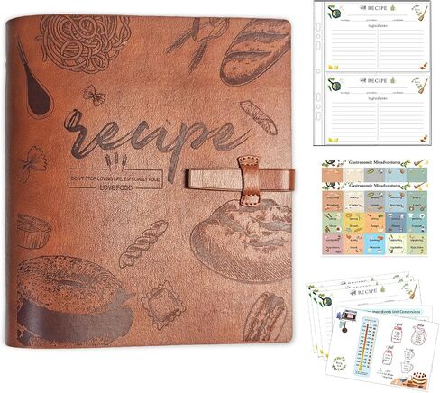 Recipe Binder, Recipe Book Binder with Plastic Sleeves, Blank Recipe Card Book to Write in Your Own Recipes (4" x 6" Recipe Cards & Category Tab) (Pink) in Kuwait