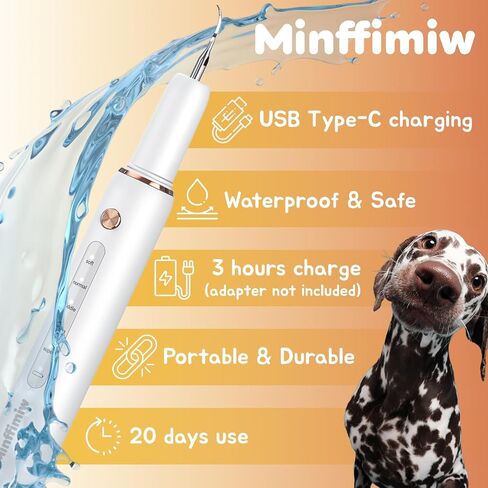Dog Plaque and Tartar Remover - Electric Plaque Remover for Teeth with 5 Modes, LED Light, Safe and Low Noise Dog Teeth Cleaning Kit - Dental Care Tool for Pets in Saudi Arabia