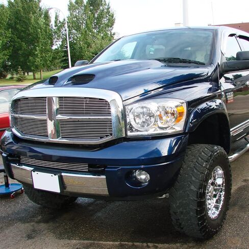 AS Headlight Assembly Compatible with 2009-2014 Dodge Ram 1500 Chrome Housing Amber Reflector Driver and Passenger Side in Saudi Arabia