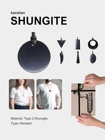 Keled Rocks Shungite Pendant Necklace Raw Stone in Saudi Arabia