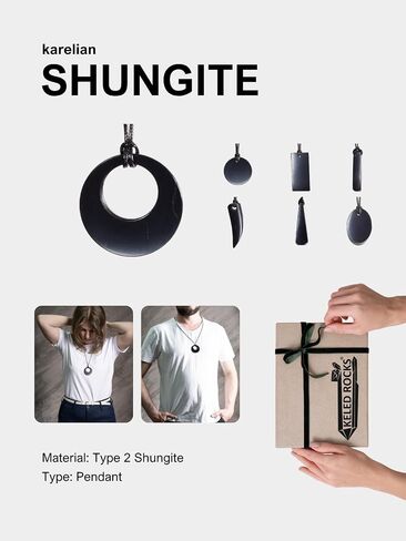 Keled Rocks Shungite Pendant Necklace Raw Stone in Kuwait