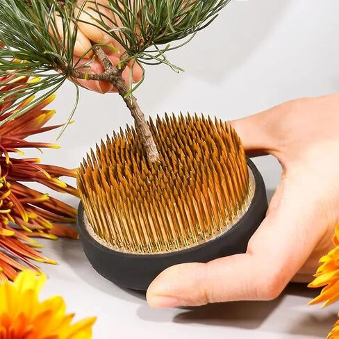 Flower Frog Ikebana Kenzan,2 Inch Stainless Steel Floral Stem Holders with Non Slip Rubber Base&Brass Needles,Professional Flower Arranging Tools for Vase,Bouquet,and DIY Crafts in Kuwait