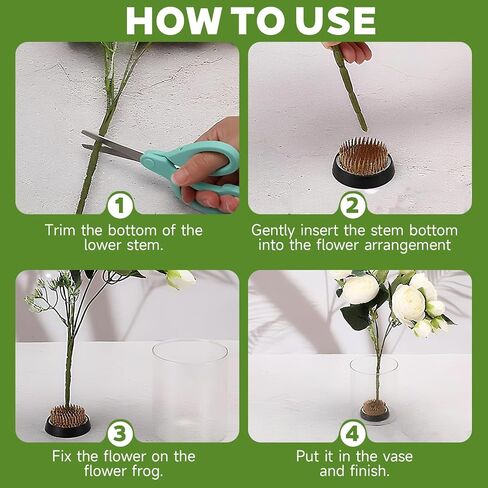 Flower Frog Ikebana Kenzan,2 Inch Stainless Steel Floral Stem Holders with Non Slip Rubber Base&Brass Needles,Professional Flower Arranging Tools for Vase,Bouquet,and DIY Crafts in Kuwait