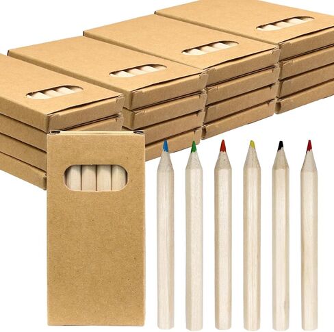 Zorfeter 10 Pack 3.5 Inch Mini Colored Pencils, 6 Per Pack Portable Short Fat Pre-Sharpened Bulk Pencils 6 Colors for Painting/Classroom School Supplies(60PCS) in Saudi Arabia