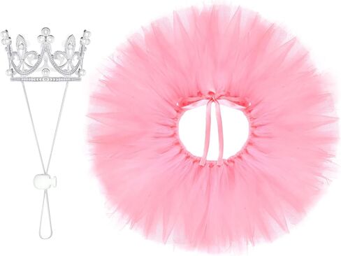 2 Pcs Dog Tutu Dress with Pearl Crown for Small Medium Pet Cat Dog Halloween Costume Dress for Ballet Birthday Party Wedding Photo Prop in Saudi Arabia