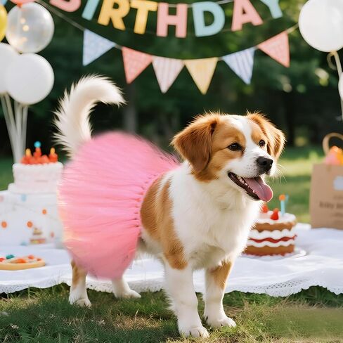 2 Pcs Dog Tutu Dress with Pearl Crown for Small Medium Pet Cat Dog Halloween Costume Dress for Ballet Birthday Party Wedding Photo Prop in Saudi Arabia