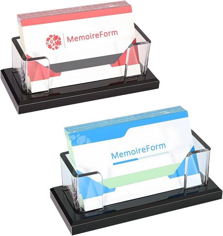 2 Pack Business Card Holder for Desk, Multiple Business Card Holders, Acrylic Business Card Display Stand for Office, Home, Restaurant, Exhibition in Saudi Arabia