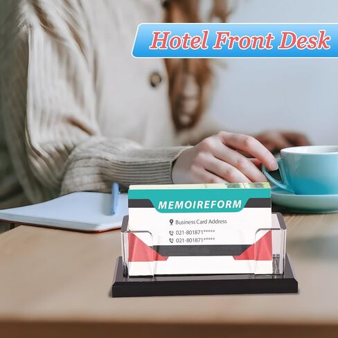 2 Pack Business Card Holder for Desk, Multiple Business Card Holders, Acrylic Business Card Display Stand for Office, Home, Restaurant, Exhibition in Saudi Arabia